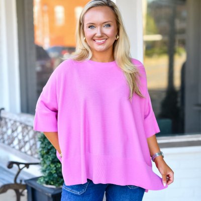 Pullover Oversized Sweater in Pink