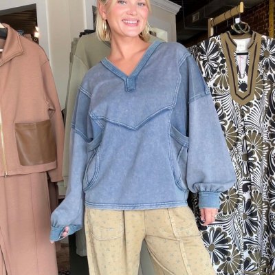Blue-tifully Basic Mineral Wash Top