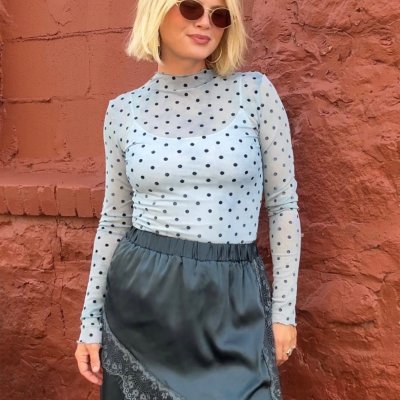 Dot To Have It Mesh Top - Blue