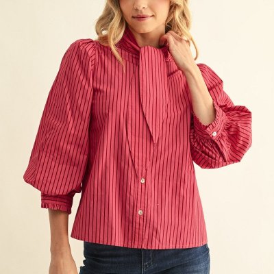 Avery Striped Top Mauve