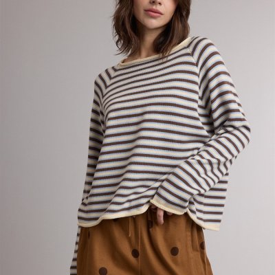 Maya Striped Top Choco & Blue