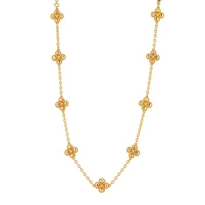 Berry Clover Double Sided Necklace 34" Gold