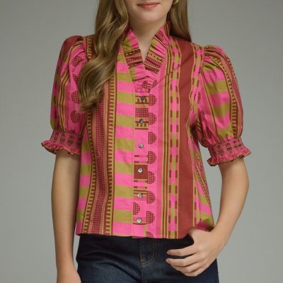 Winona Ruffle Top Plum