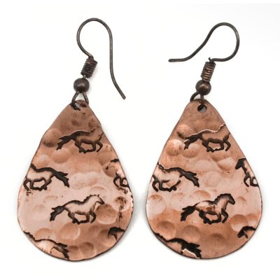 Horses Copper
Engraved Earrings