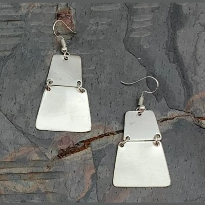 Silver Plated Earrings - Brushed
Connected Shapes