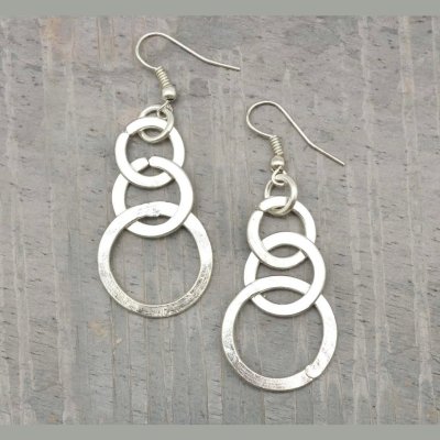 Silver Plated Earrings -
Stacked Rings