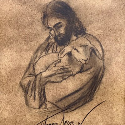 Jesus Old World Drawing #20 / Free Shipping