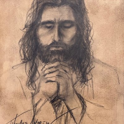 Jesus Old World Drawing #22 / Free Shipping