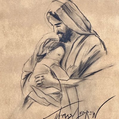 Jesus Old World Drawing #27 / Free Shipping