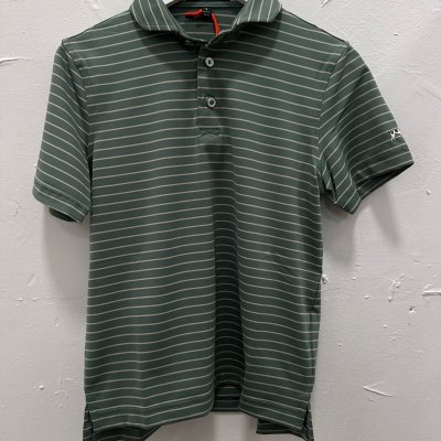 Dark Green Stripe Performance Polo