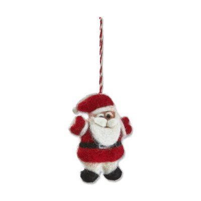 Santa Ornament Red Wool Christmas