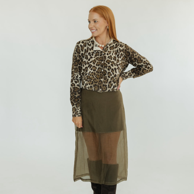 Meera Olive Sheer Skirt