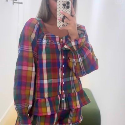 Multi Plaid Top