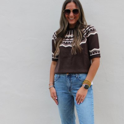 Short Sleeve Pattern Sweater