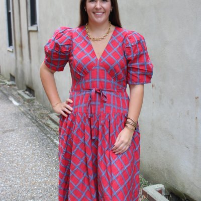 Red Plaid Maxi Dress