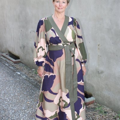 Olive Print Maxi Dress