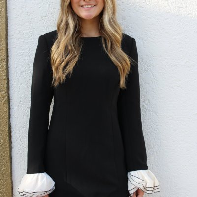 Black Mini Dress with Sleeve Detail