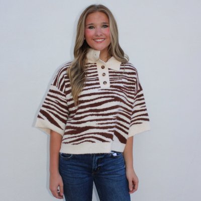 Brown Zebra Sweater