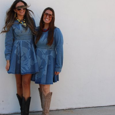 Denim Long Sleeve Swing Dress