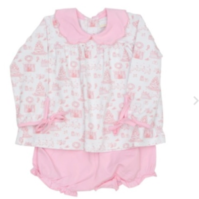 Mary Charlotte Pink Fireside Noel Bloomer Set