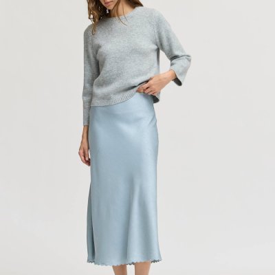 3/4 Sleeve Sweater Sky Grey- L