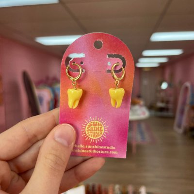 Tooth Charm Earrings
