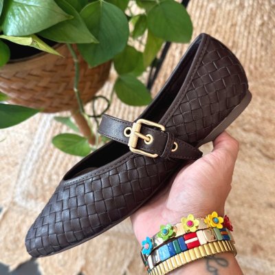 Mulaney Woven Buckle Flat