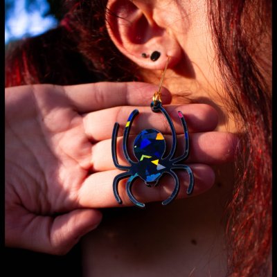 Large Acrylic Spider Earrings
