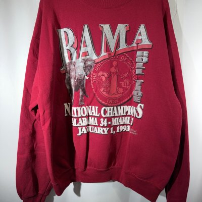 1992 National Champs X Hanes Crimson Crewneck Sweatshirt XL