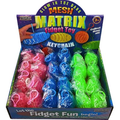 Mesh Matrix Glow in the Dark Keychain Fidget Toy 1ct
