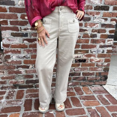 Sophia Straight Denim- Lt. Suede