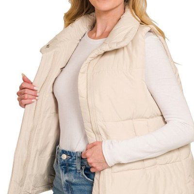High Neck Puffer Vest