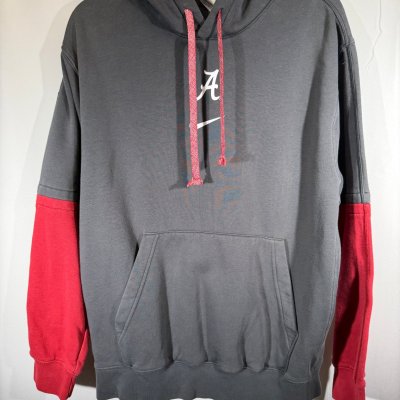 Alabama X Nike Team Issued Grey/Crimson Hoodie Sweatshirt Medium