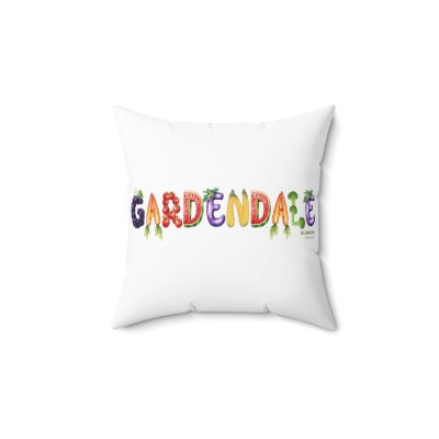 Gardendale Floral Lettering Pillow - Decorative Garden-Themed Square Throw Pillow