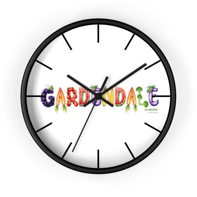 Gardendale Wall Clock — Colorful Garden Lettering Decorative Clock