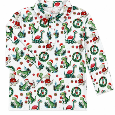 Santa Saurus L/S Polo