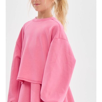 Pink Sweatshirt Skort Set