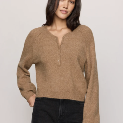 Westmont Henley Sweater-Caramel