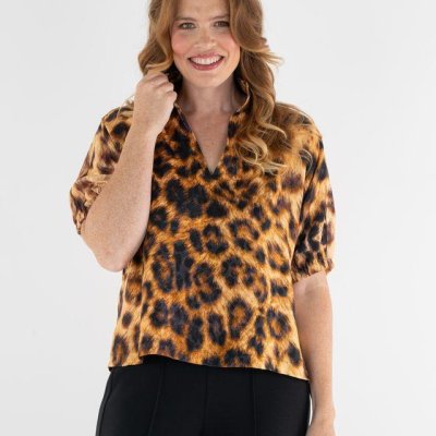 Emily McCarthy Poppy Top-Leopard