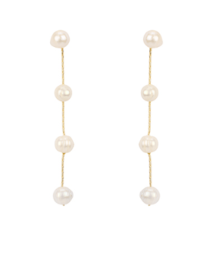 Pearl Ball Chain Drop Earrings