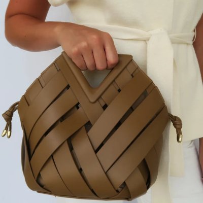 Point Basket Intrecciato Vegan Leather Tote