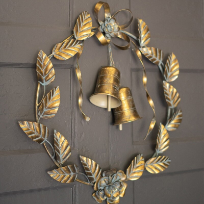 Brass Finish Christmas Wreath