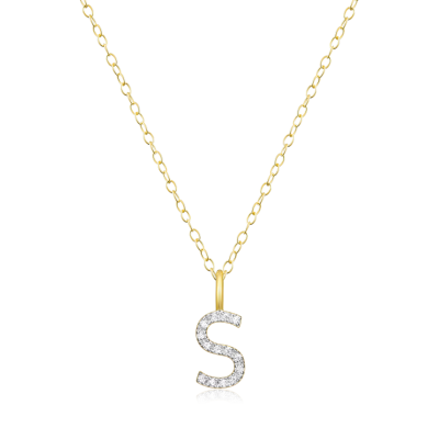 “S” Diamond Initial Pendant Necklace