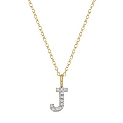 “J” Diamond Initial Necklace