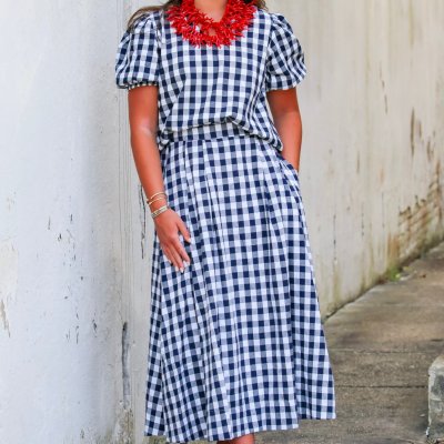The Southern Picnic Skirt in Navy