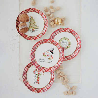 Merry Christmas Plaid Plate