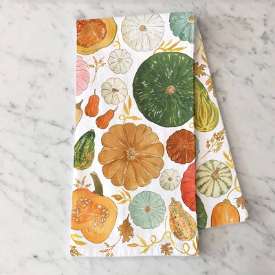 Autumn Gourds Kitchen Towel - Fall Pumpkin Tea Towel