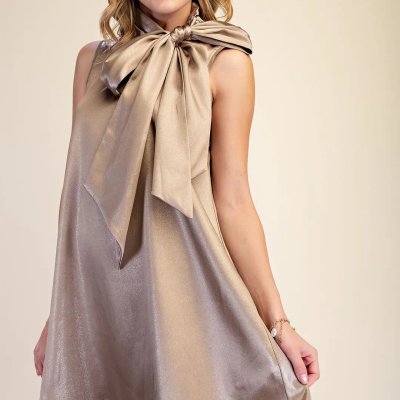 The Bow Dress in Mocha