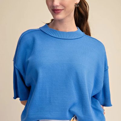 Crew Neck Sweater in Blue