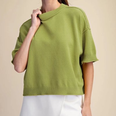 Crew Neck Sweater in Green
